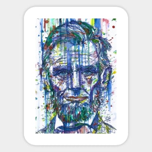 ABRAHAM LINCOLN watercolor and ink portrait Sticker